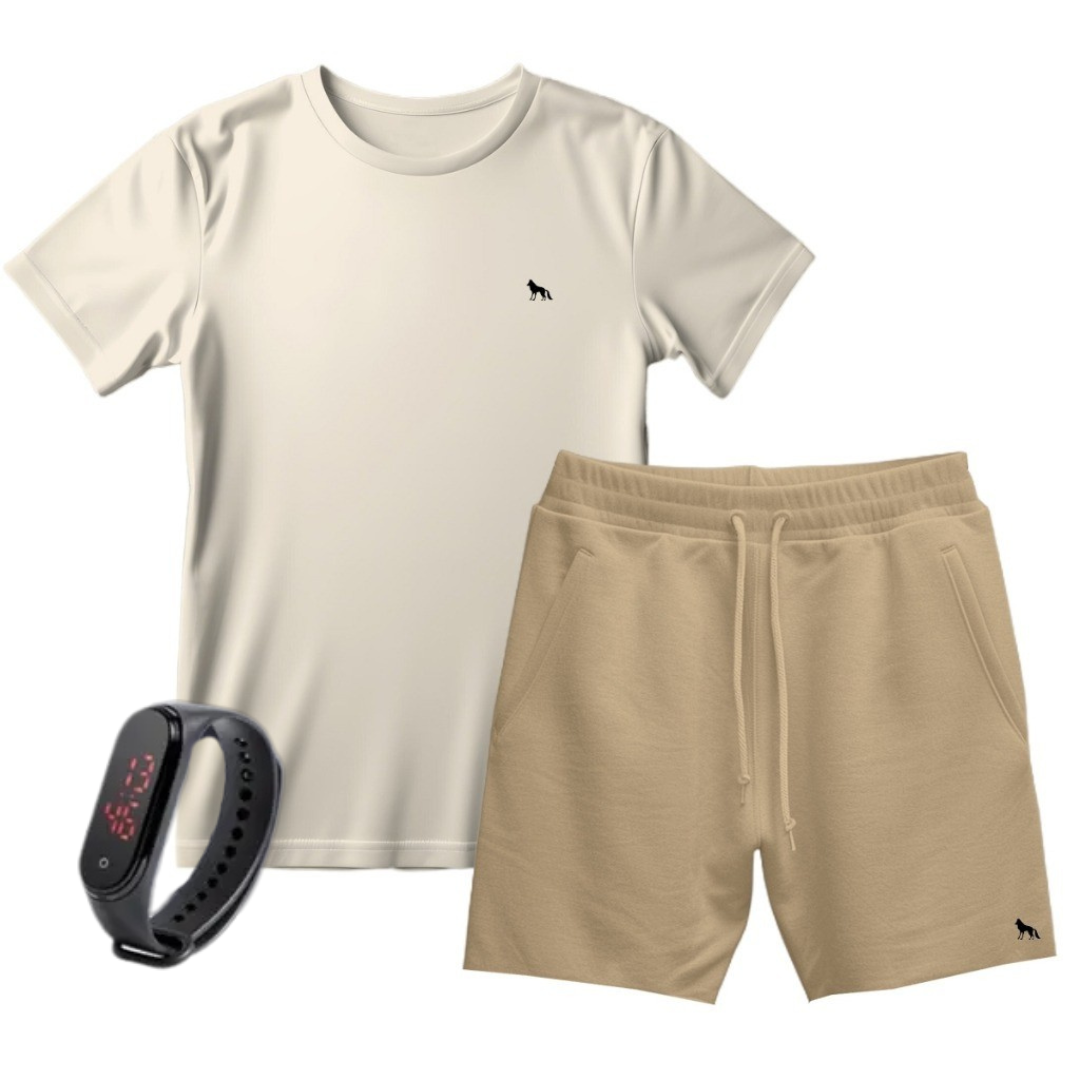 Kit Camisa Vital + Bermuda + Relógio Digital