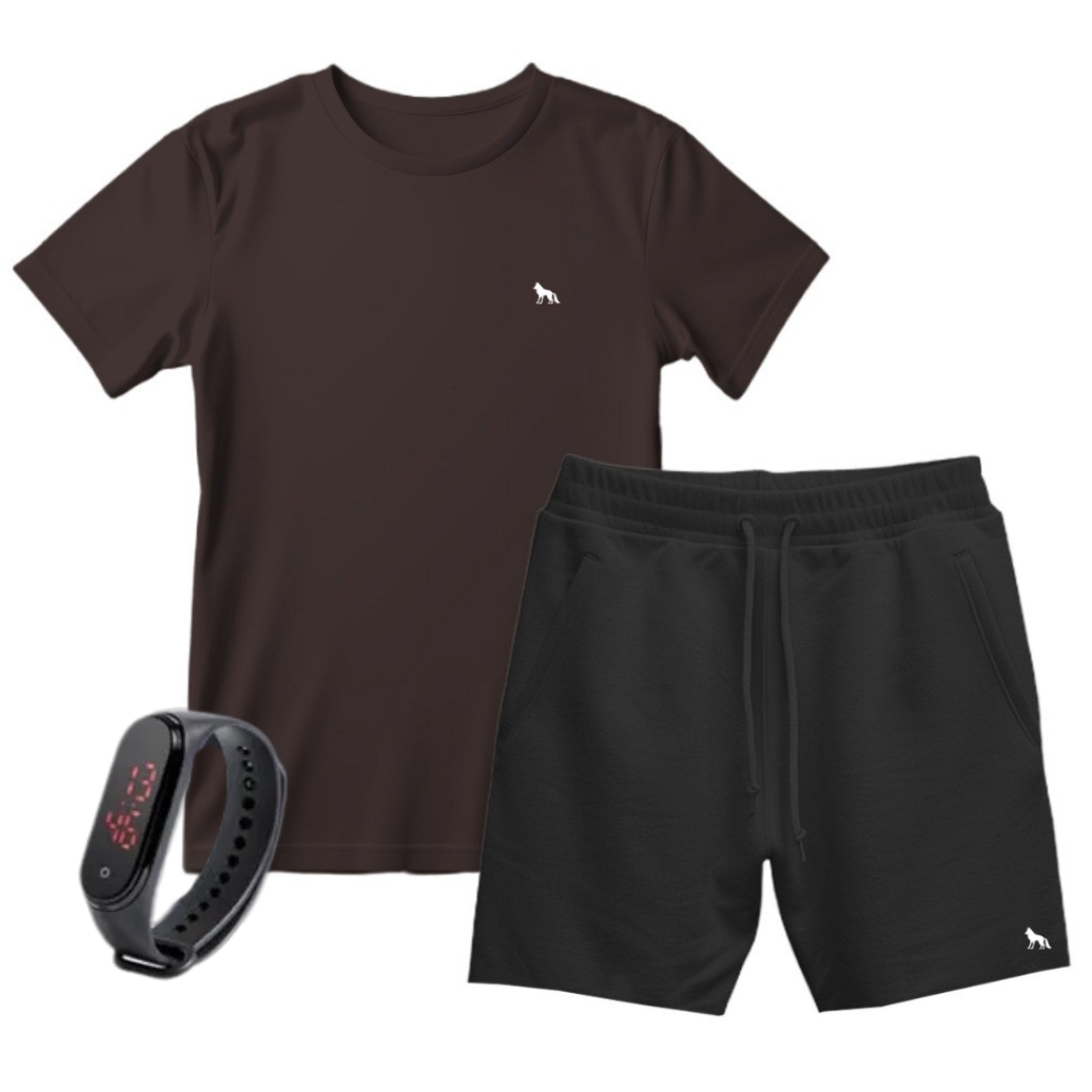 Kit Camisa Vital + Bermuda + Relógio Digital