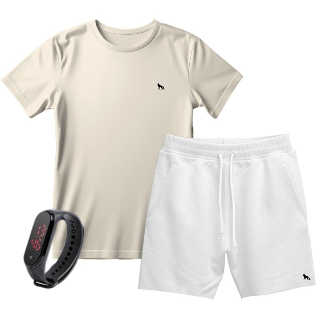 Kit Camisa Vital + Bermuda + Relógio Digital