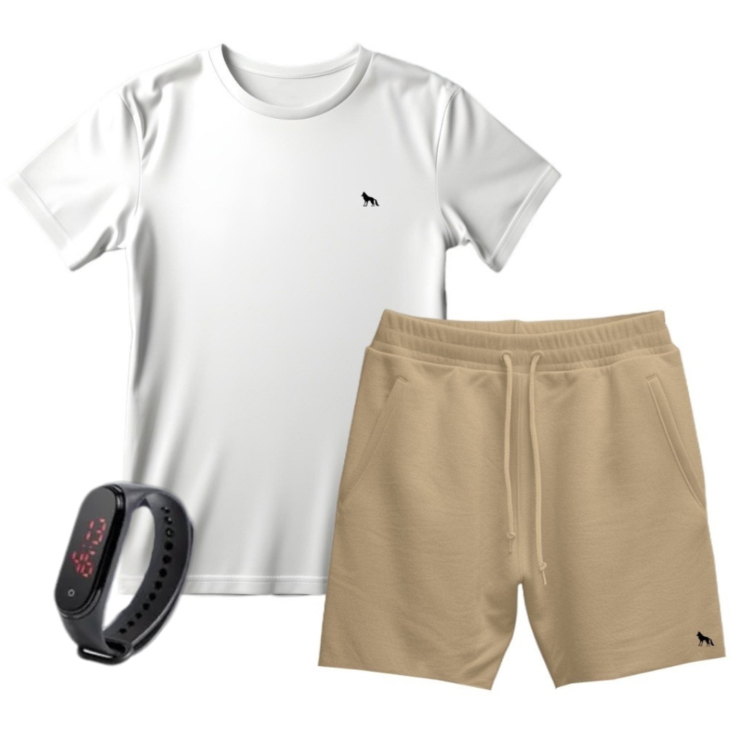 Kit Camisa Vital + Bermuda + Relógio Digital