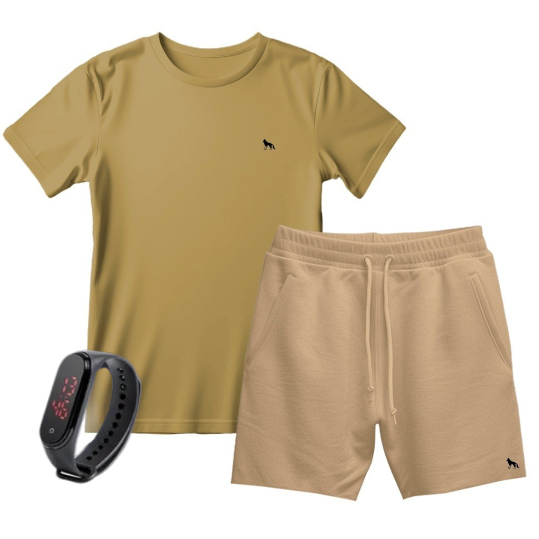 Kit Camisa Vital + Bermuda + Relógio Digital