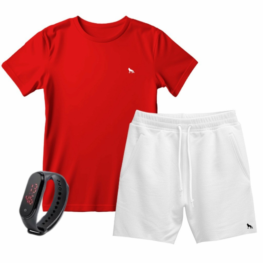 Kit Camisa Vital + Bermuda + Relógio Digital
