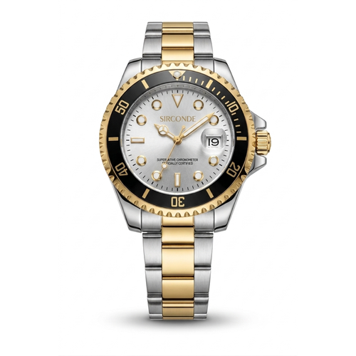 Relógio VENEZA Silver Golden Sirconde 45mm